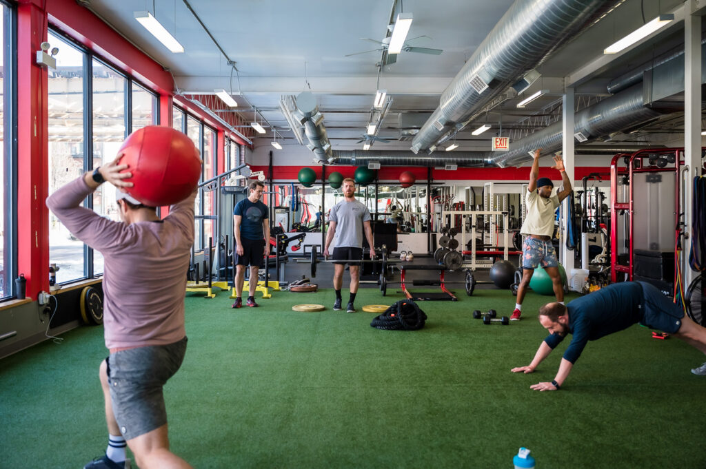 View of a personal training session with David Burnett, personal trainer and owner of Finding Fitness in Chicago