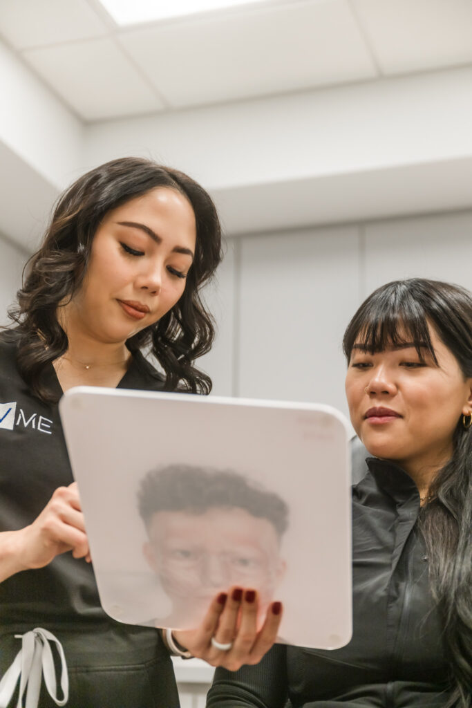 Client consultation during a botox appointment with a nurse injector